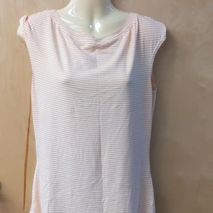 St. John peach and white striped tee size S